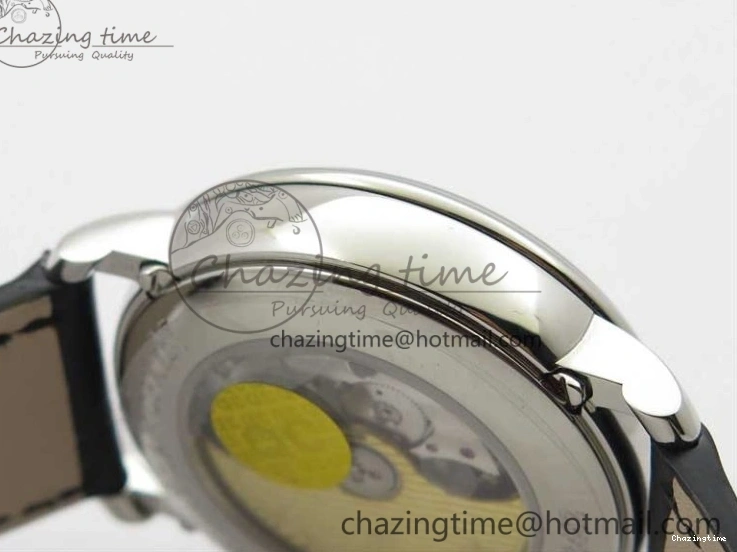 0311 MultiPurpose Villeret 6654 SS Complicated Function OMF 1:1 Best Edition White Dial on Black Leather Strap A6654 V 7901